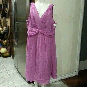 Donna Morgan Twist Waist Silk Chiffon Dress